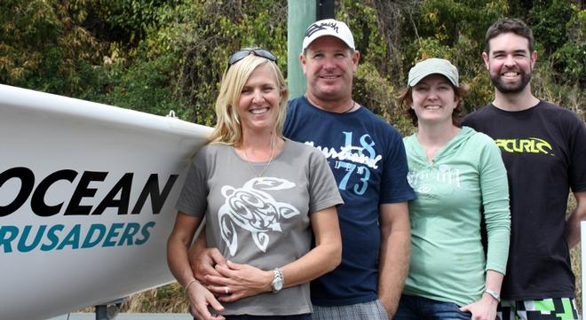 The Sport Boat division Ocean Crusaders Team of skipper Annika Fredriksson, Ian Thomson and crew Toni and Rory - Vision Surveys Airlie Beach Race Week 2014 © Tracey Johnstone